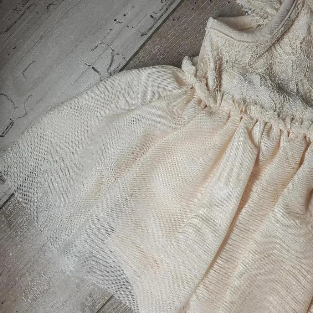 Baby Girl Little Lass Tutu Ballerina Dress Sandollar Beige Size 18M